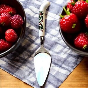 Christmas Pie Server 18/8 Stainless Steel Japan Cake Utensil Ceramic Handle